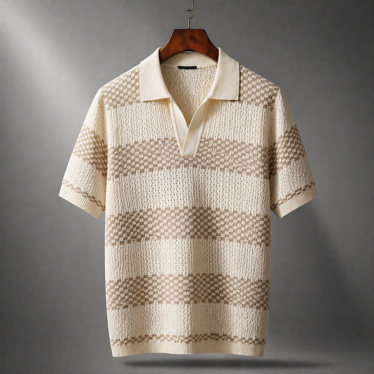Bastien | Breathable Patterned Collar Polo Shirt