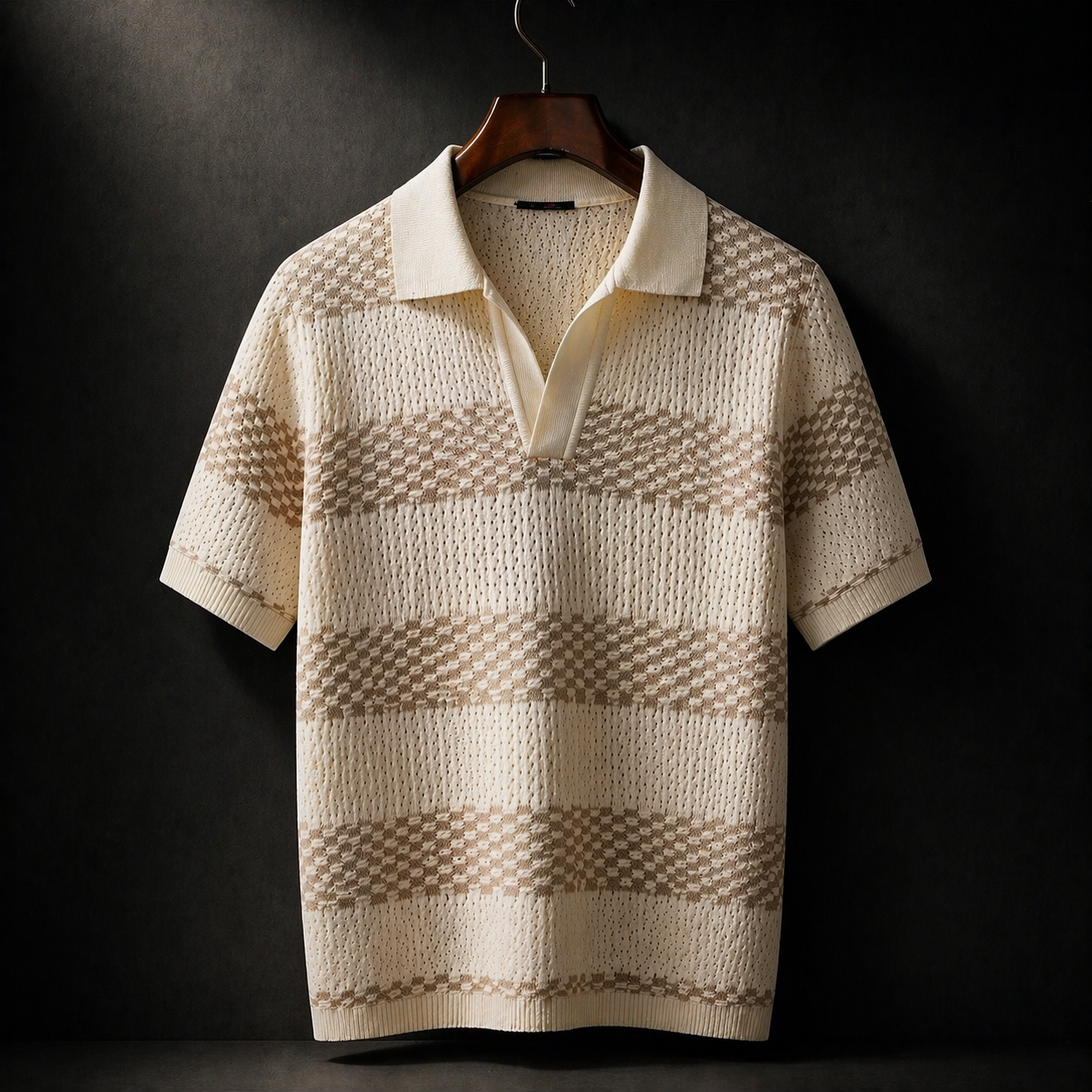 Bastien | Breathable Patterned Collar Polo Shirt