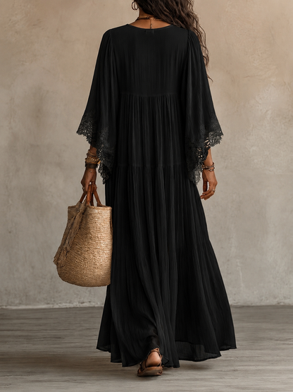 Orliana | Graceful Lace Sleeve Maxi Dress