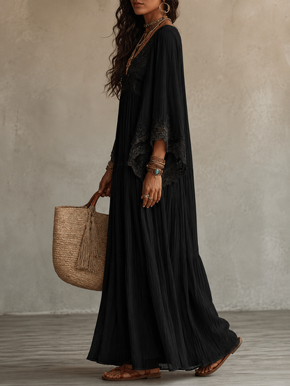 Orliana | Graceful Lace Sleeve Maxi Dress