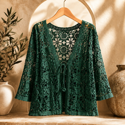 Ilysette | Delicate Openwork Lace Cardigan