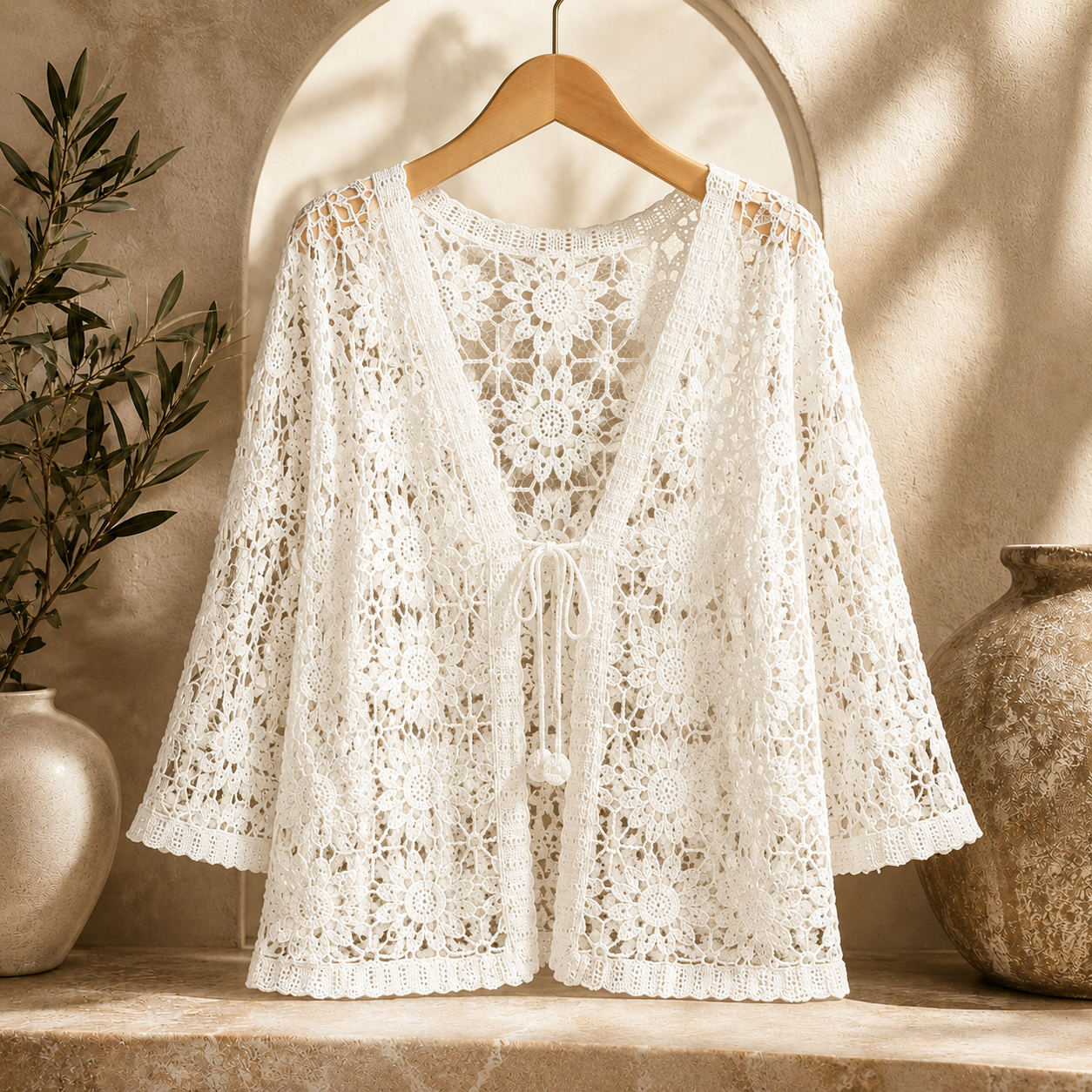 Ilysette | Delicate Openwork Lace Cardigan