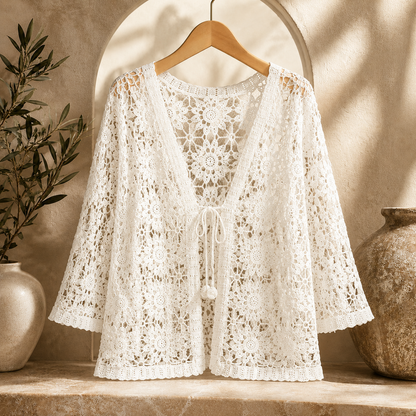 Ilysette | Delicate Openwork Lace Cardigan