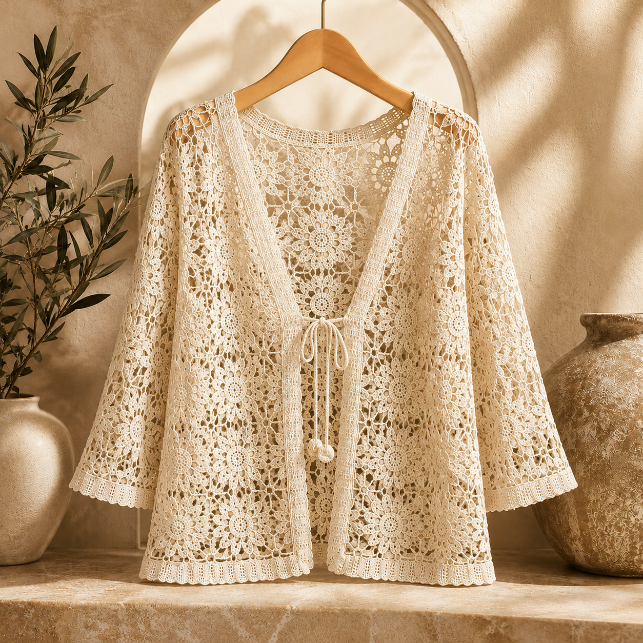 Ilysette | Delicate Openwork Lace Cardigan