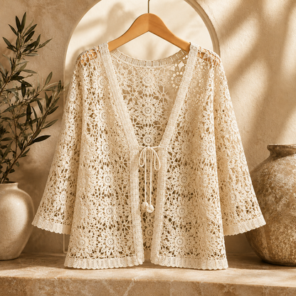 Ilysette | Delicate Openwork Lace Cardigan