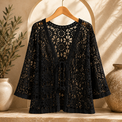 Ilysette | Delicate Openwork Lace Cardigan