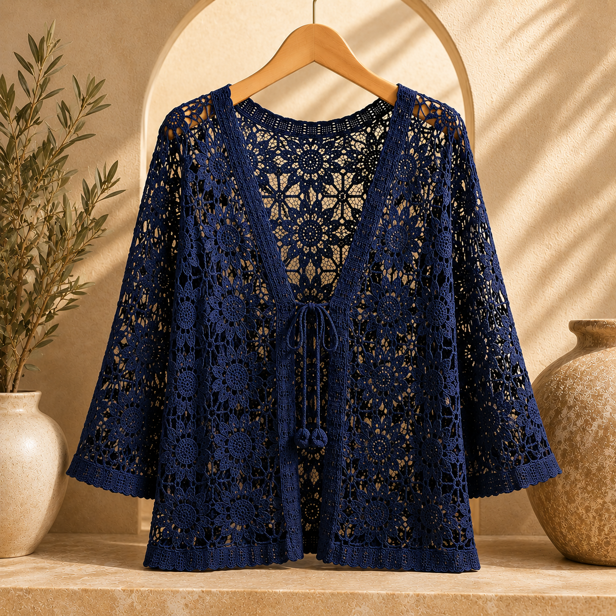 Ilysette | Delicate Openwork Lace Cardigan