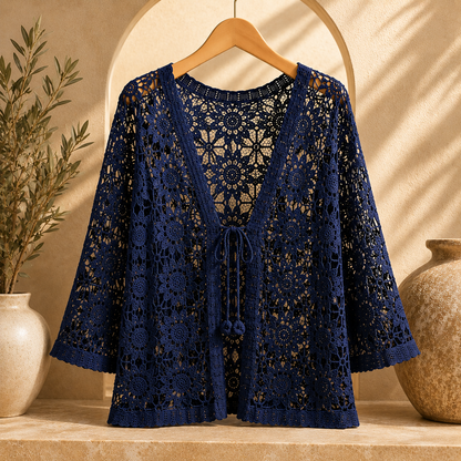 Ilysette | Delicate Openwork Lace Cardigan