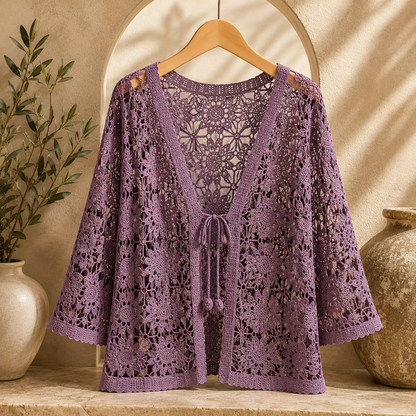 Ilysette | Delicate Openwork Lace Cardigan