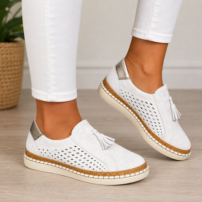 Catriona | Cutout Tassel Casual Slip On Shoes