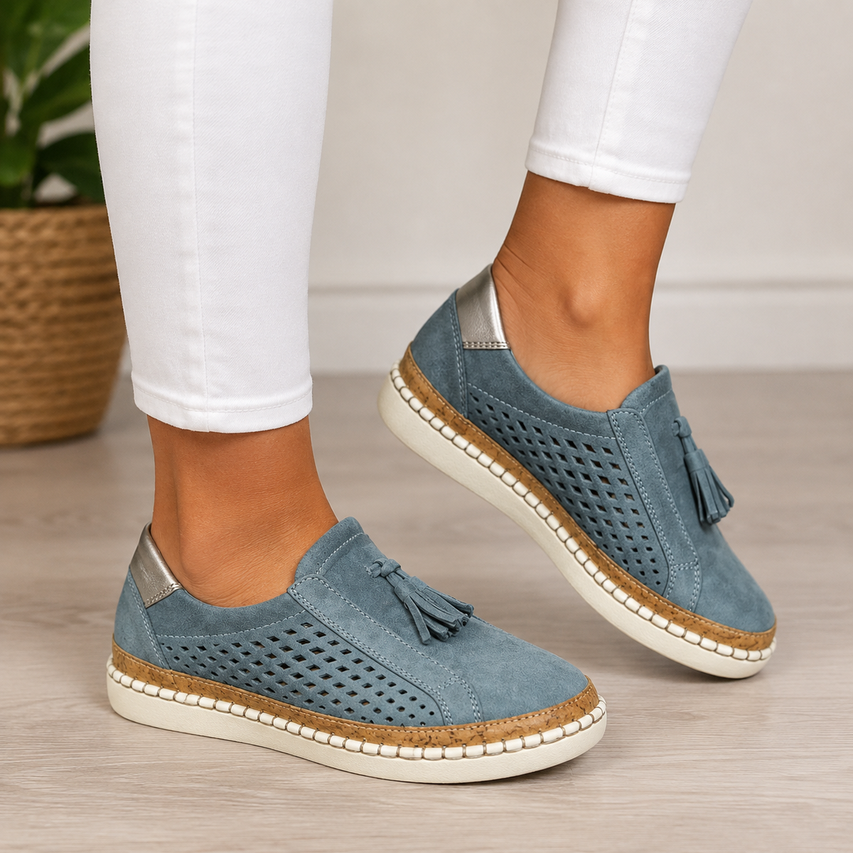 Catriona | Cutout Tassel Casual Slip On Shoes