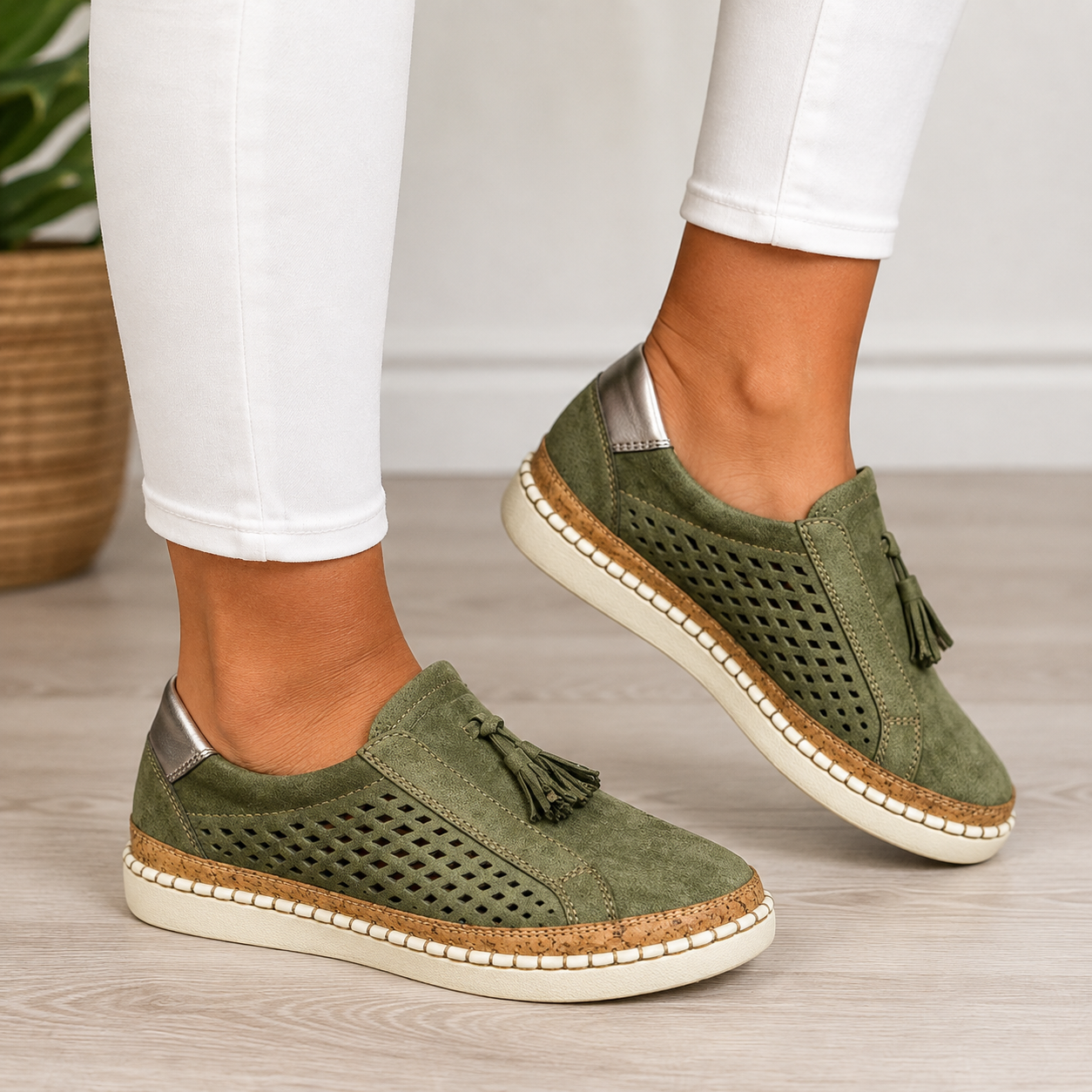 Catriona | Cutout Tassel Casual Slip On Shoes