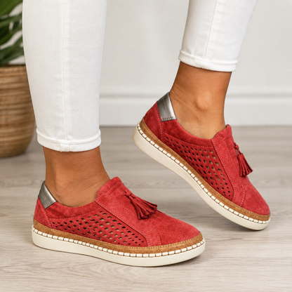 Catriona | Cutout Tassel Casual Slip On Shoes