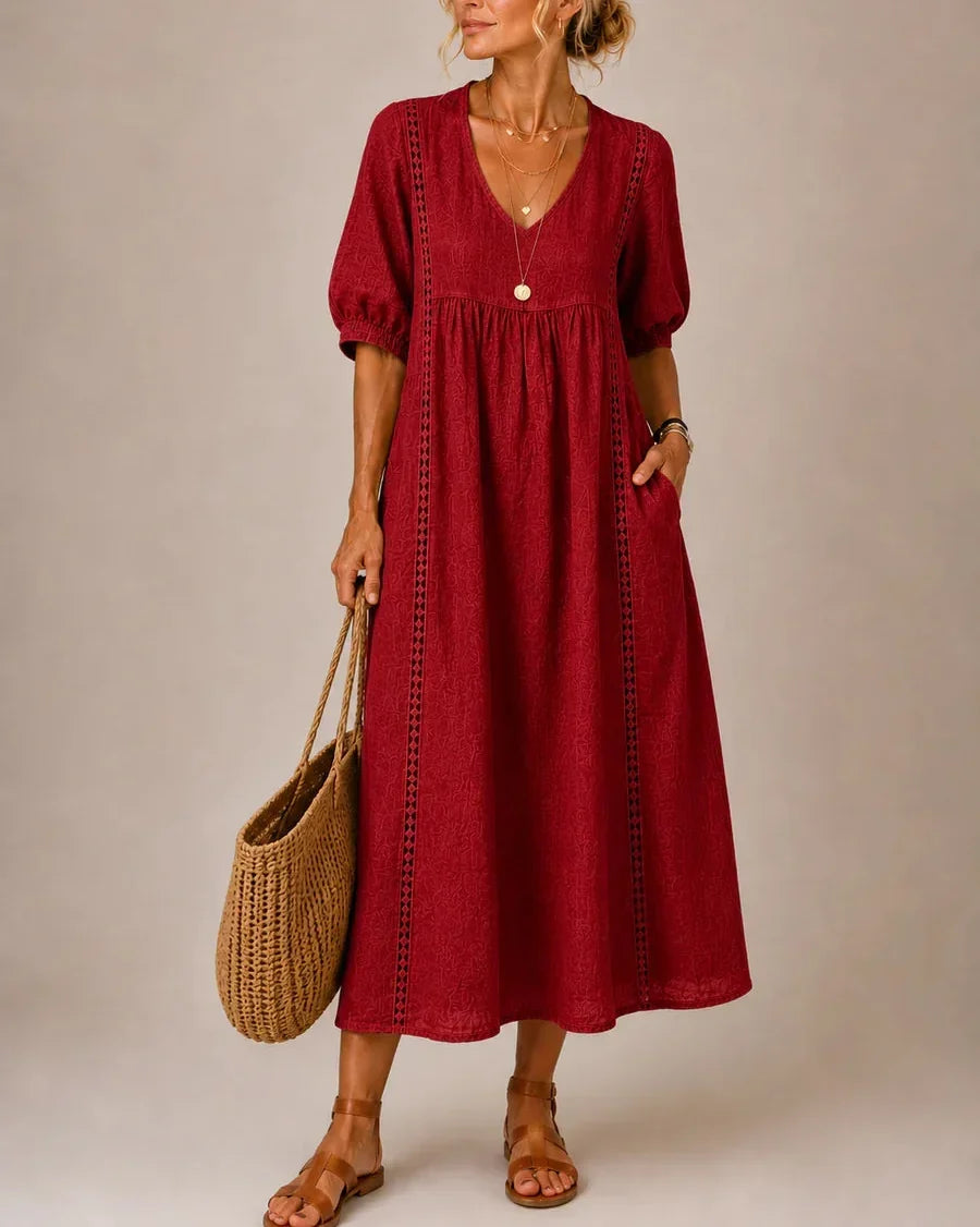 Orabella | Puff Sleeve Everyday Midi Dress