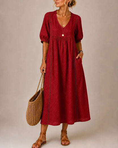 Orabella | Puff Sleeve Everyday Midi Dress