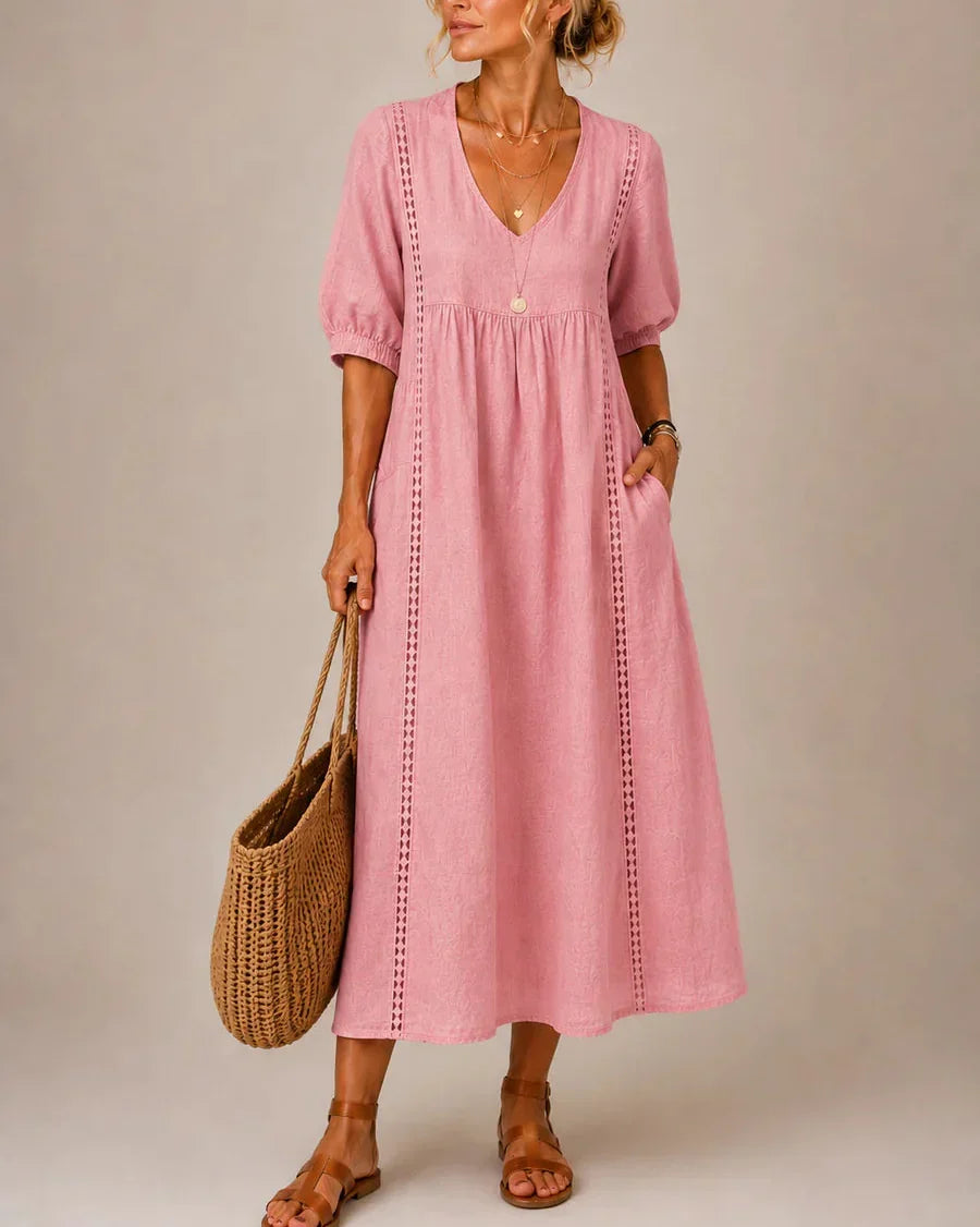 Orabella | Puff Sleeve Everyday Midi Dress
