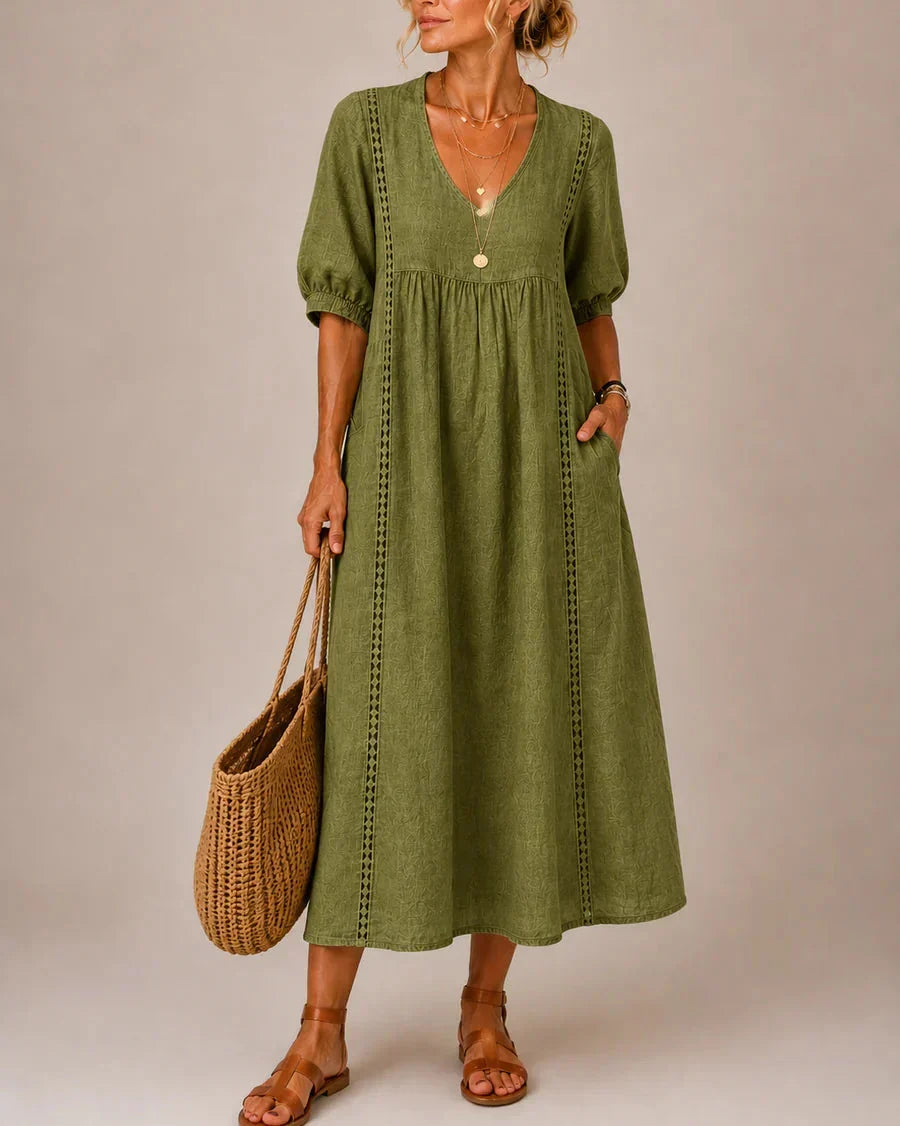 Orabella | Puff Sleeve Everyday Midi Dress