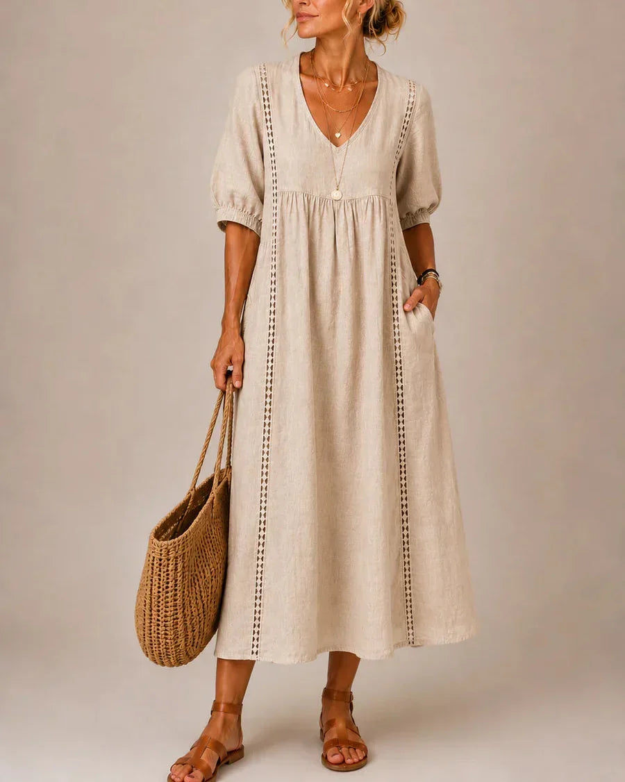Orabella | Puff Sleeve Everyday Midi Dress