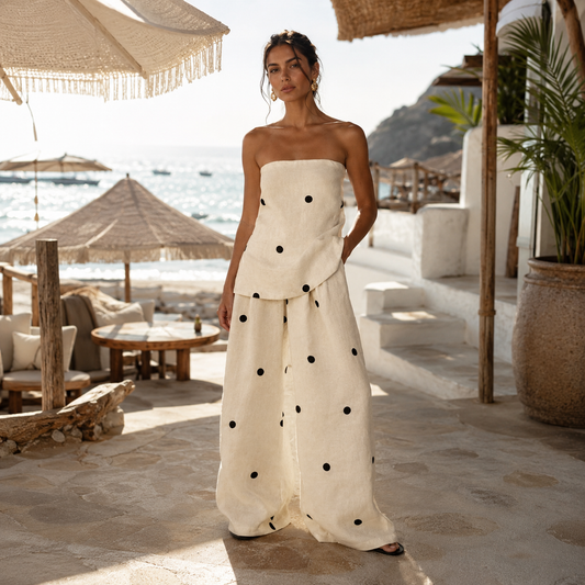 Coralia | Beach Wide Leg Two Piece Set