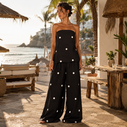 Coralia | Beach Wide Leg Two Piece Set