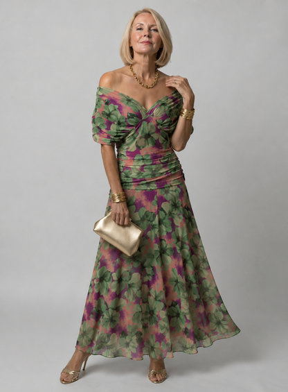 Jessalyn | Gathered Waist Flowing Midi Dress