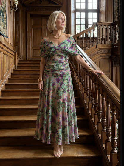 Jessalyn | Gathered Waist Flowing Midi Dress