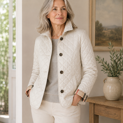 Verityn | Diamond Quilted Stand Collar Jacket