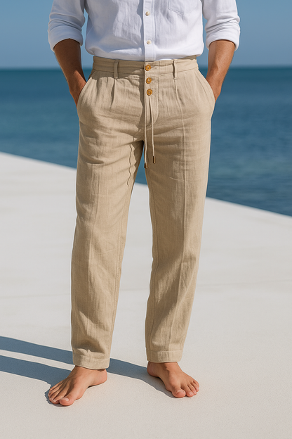 Drayton | Relaxed Fit Linen Blend Trousers