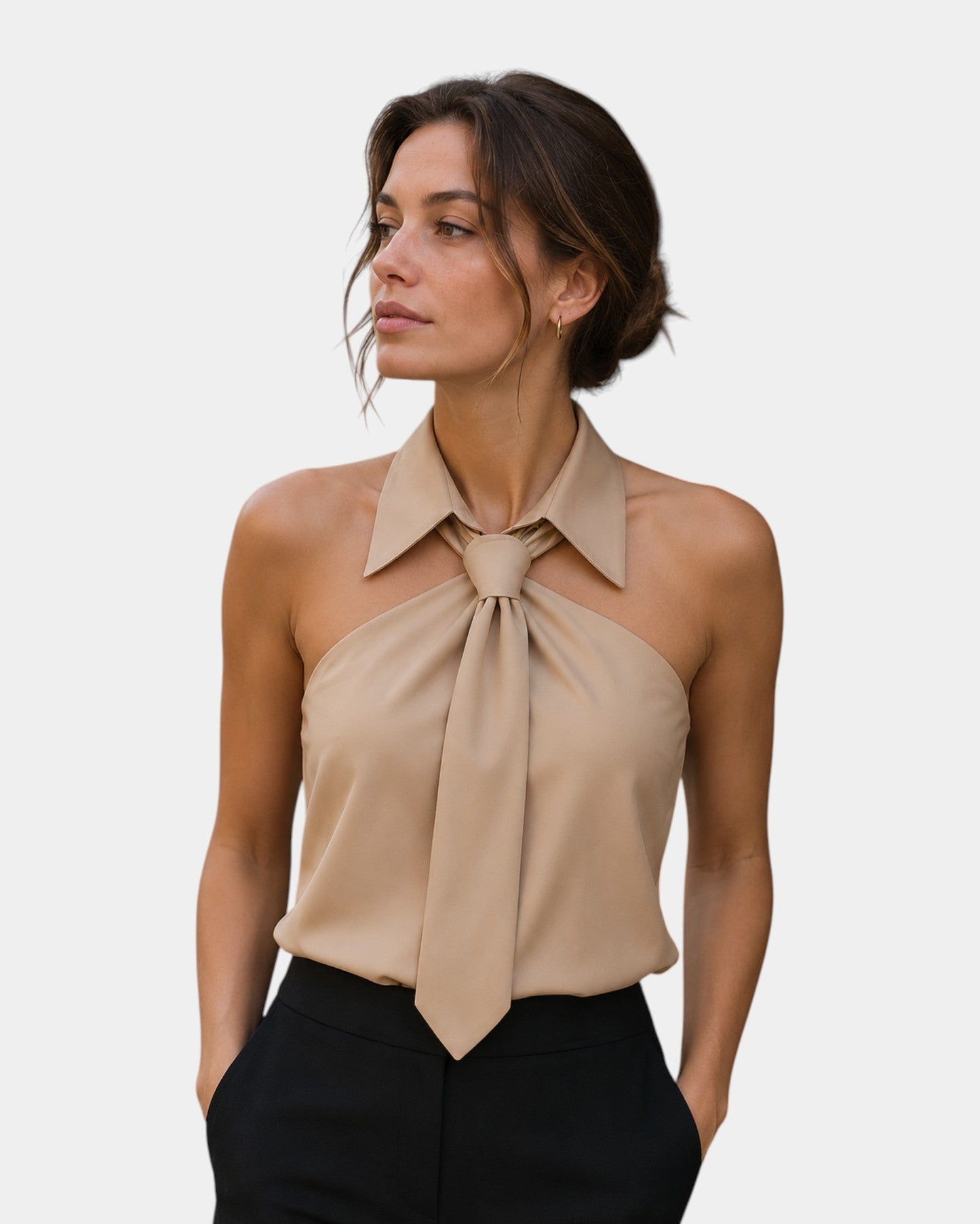 Elira | Sleeveless Draped Neck Blouse