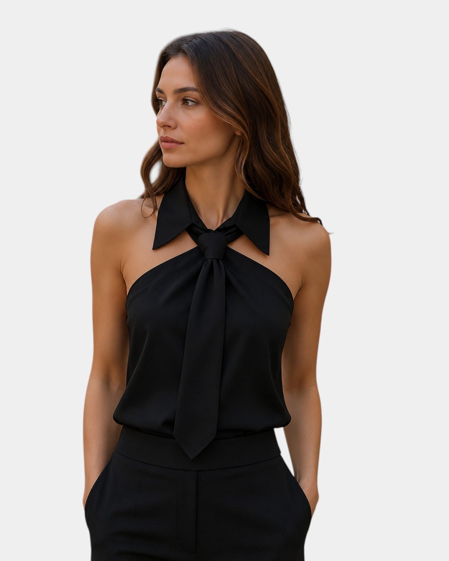Elira | Sleeveless Draped Neck Blouse