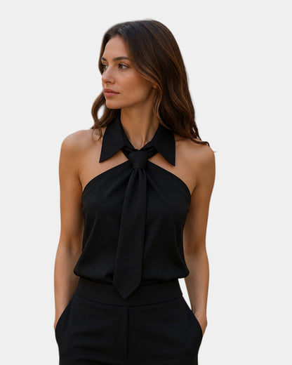 Elira | Sleeveless Draped Neck Blouse