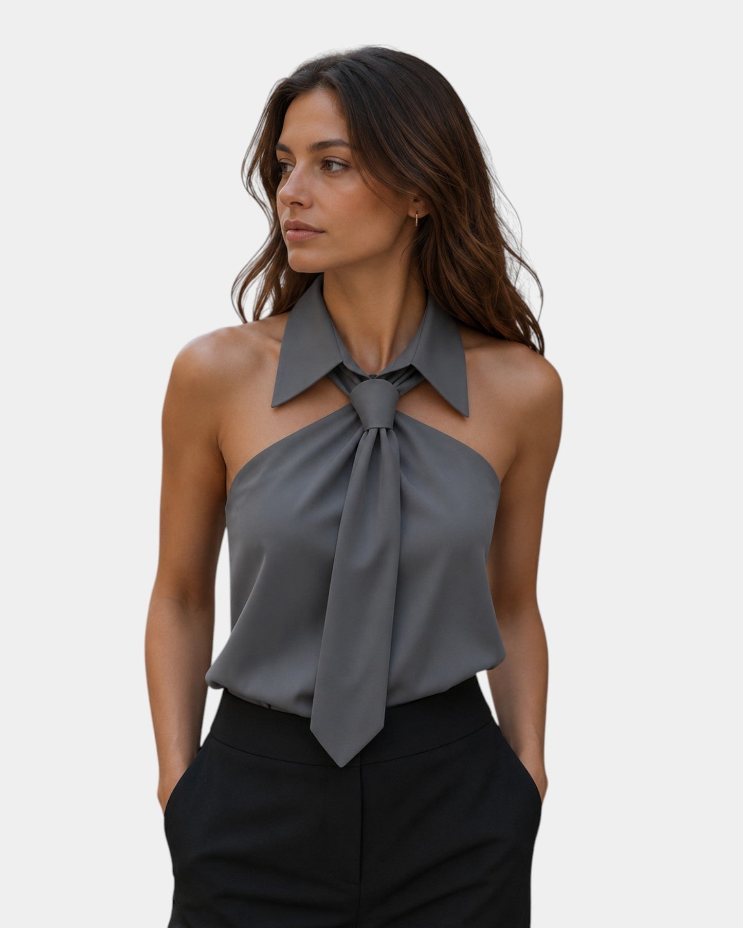 Elira | Sleeveless Draped Neck Blouse