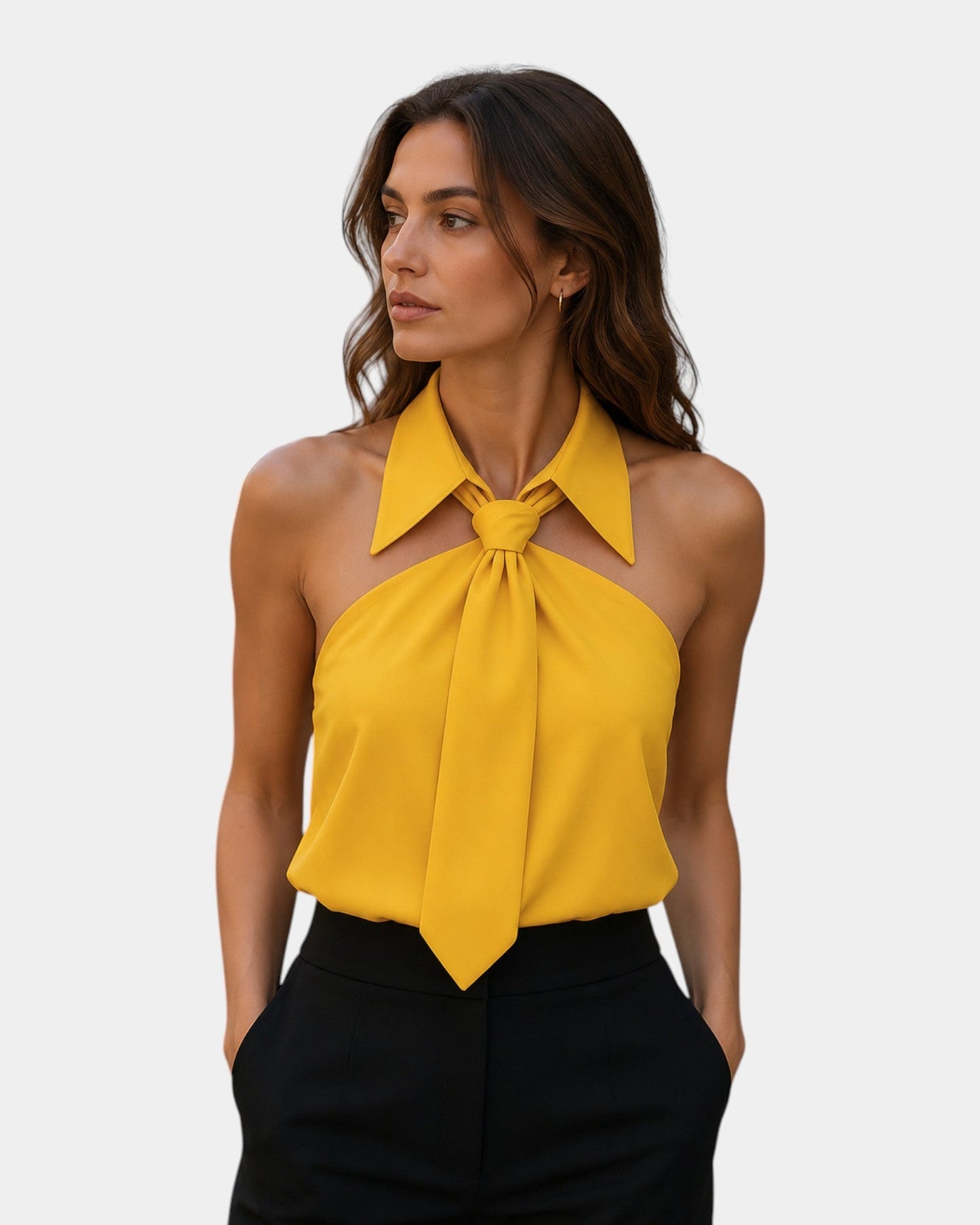 Elira | Sleeveless Draped Neck Blouse