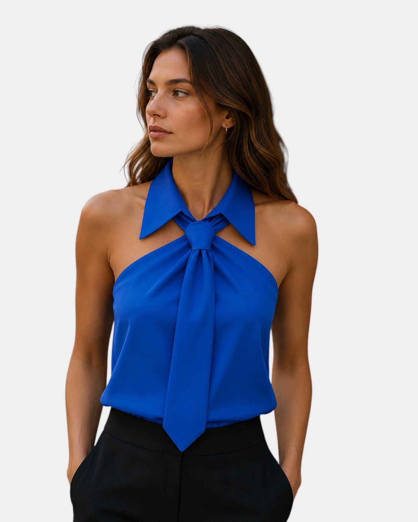Elira | Sleeveless Draped Neck Blouse