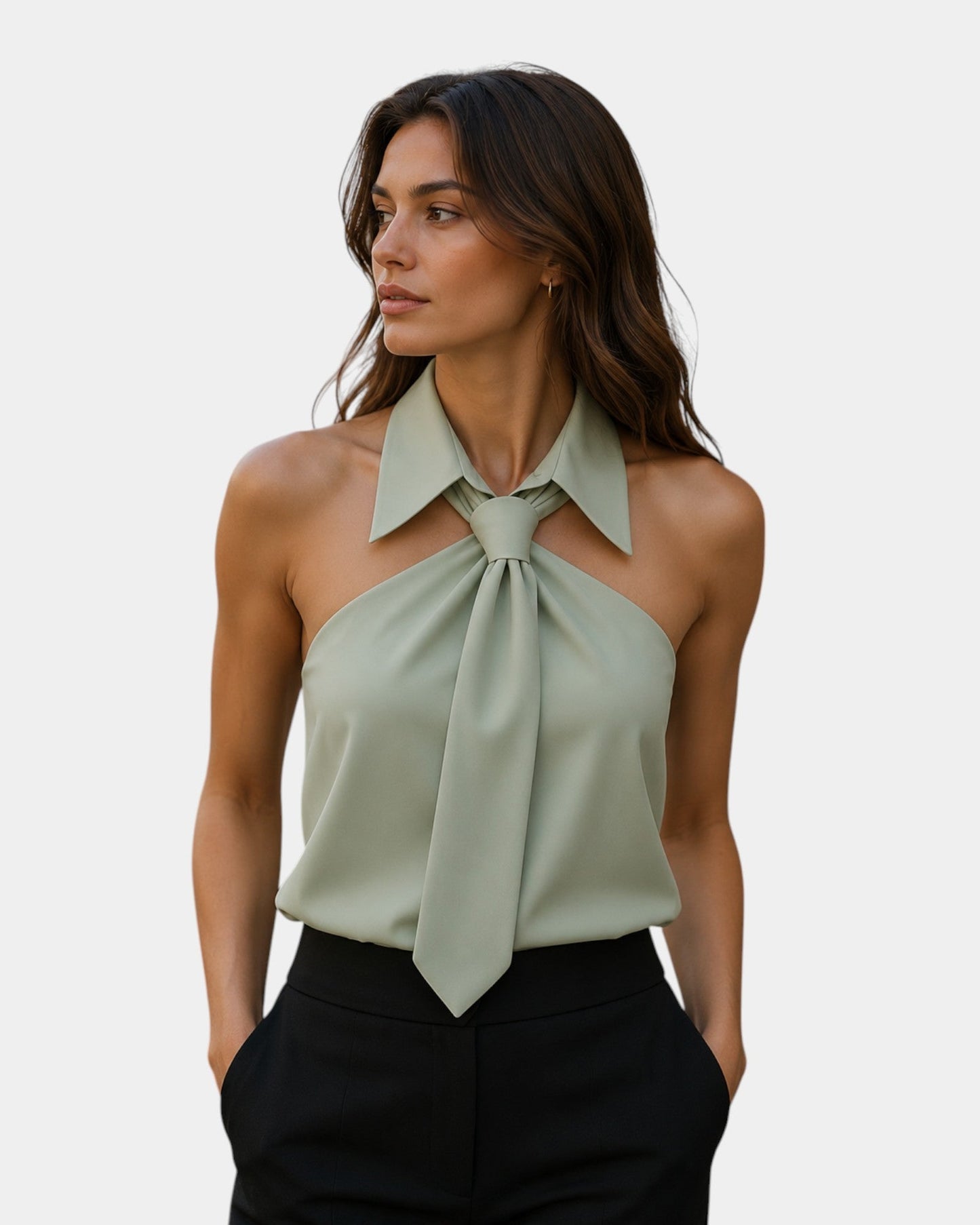 Elira | Sleeveless Draped Neck Blouse
