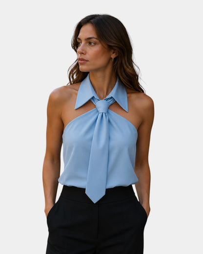 Elira | Sleeveless Draped Neck Blouse