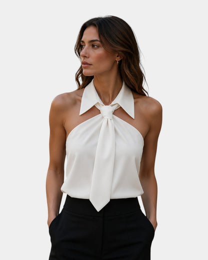 Elira | Sleeveless Draped Neck Blouse