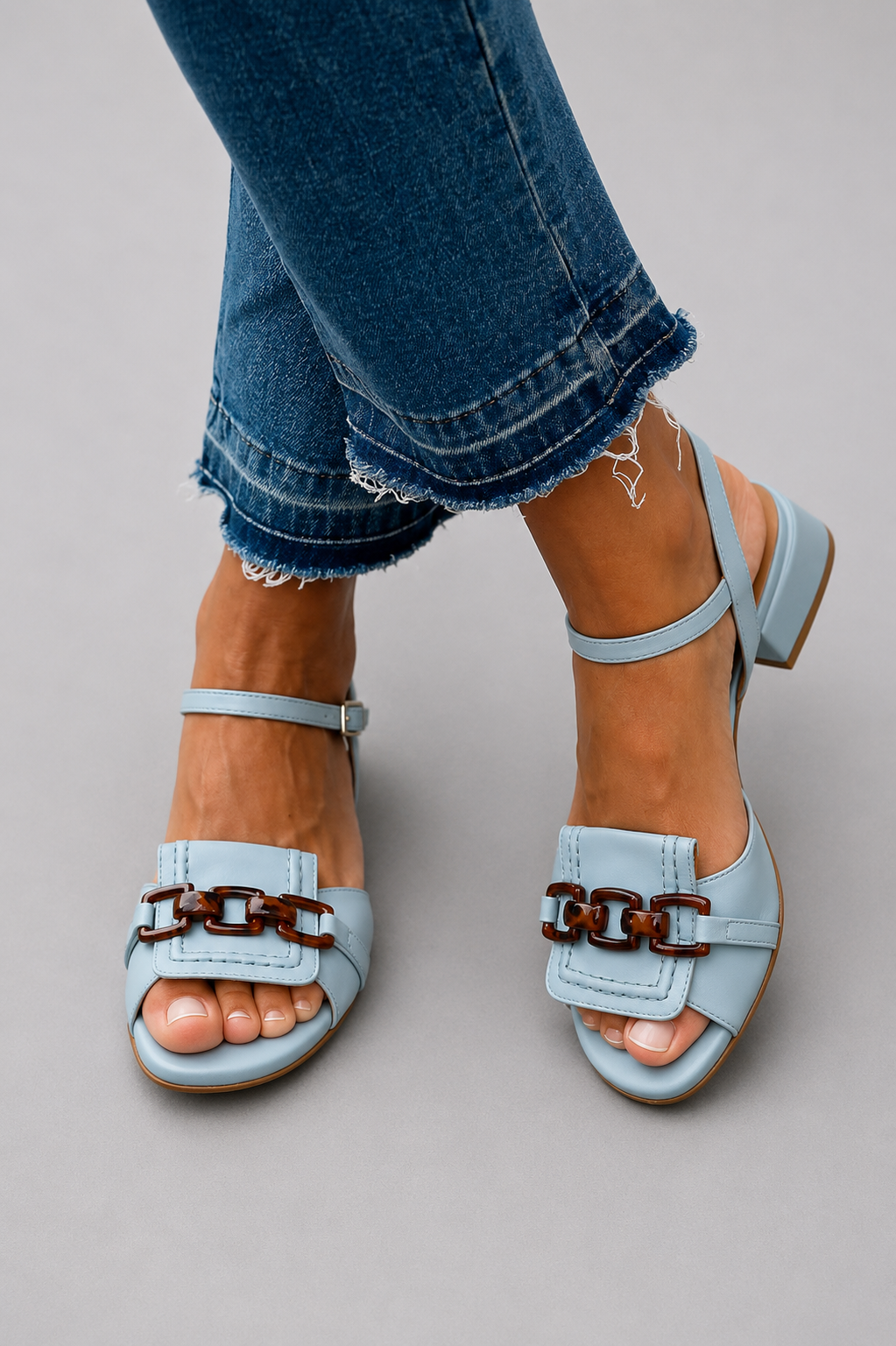 Fiametta | Chain Accent Slingback Sandals