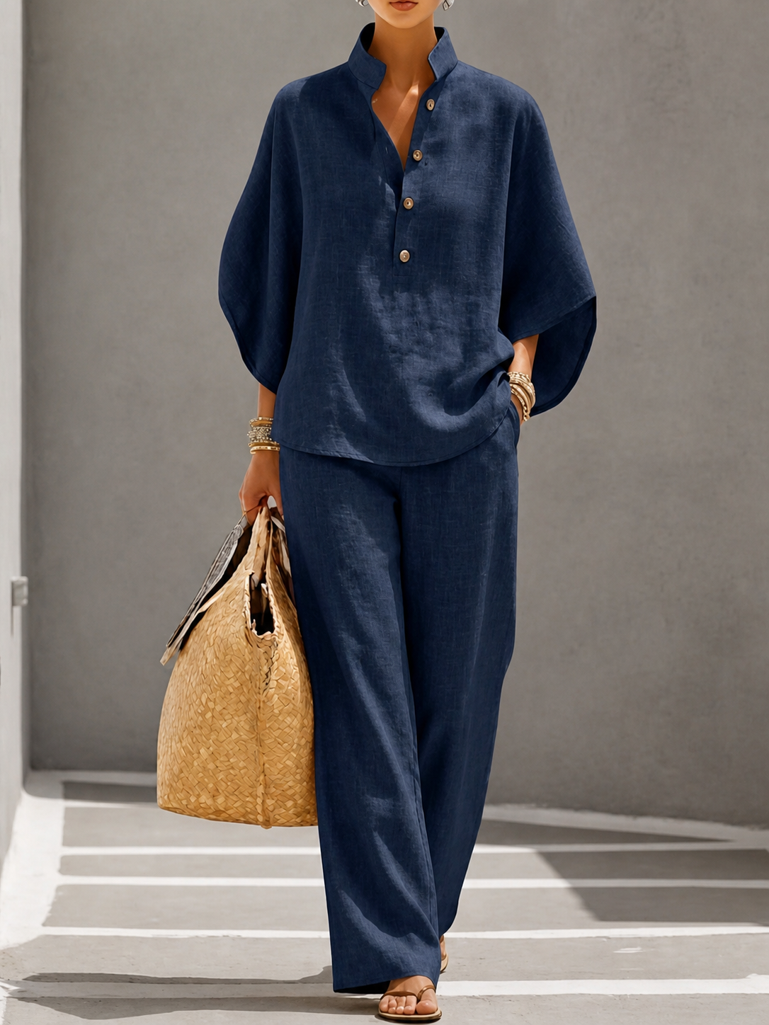 Corvina | Relaxed Button Front Two Piece Set
