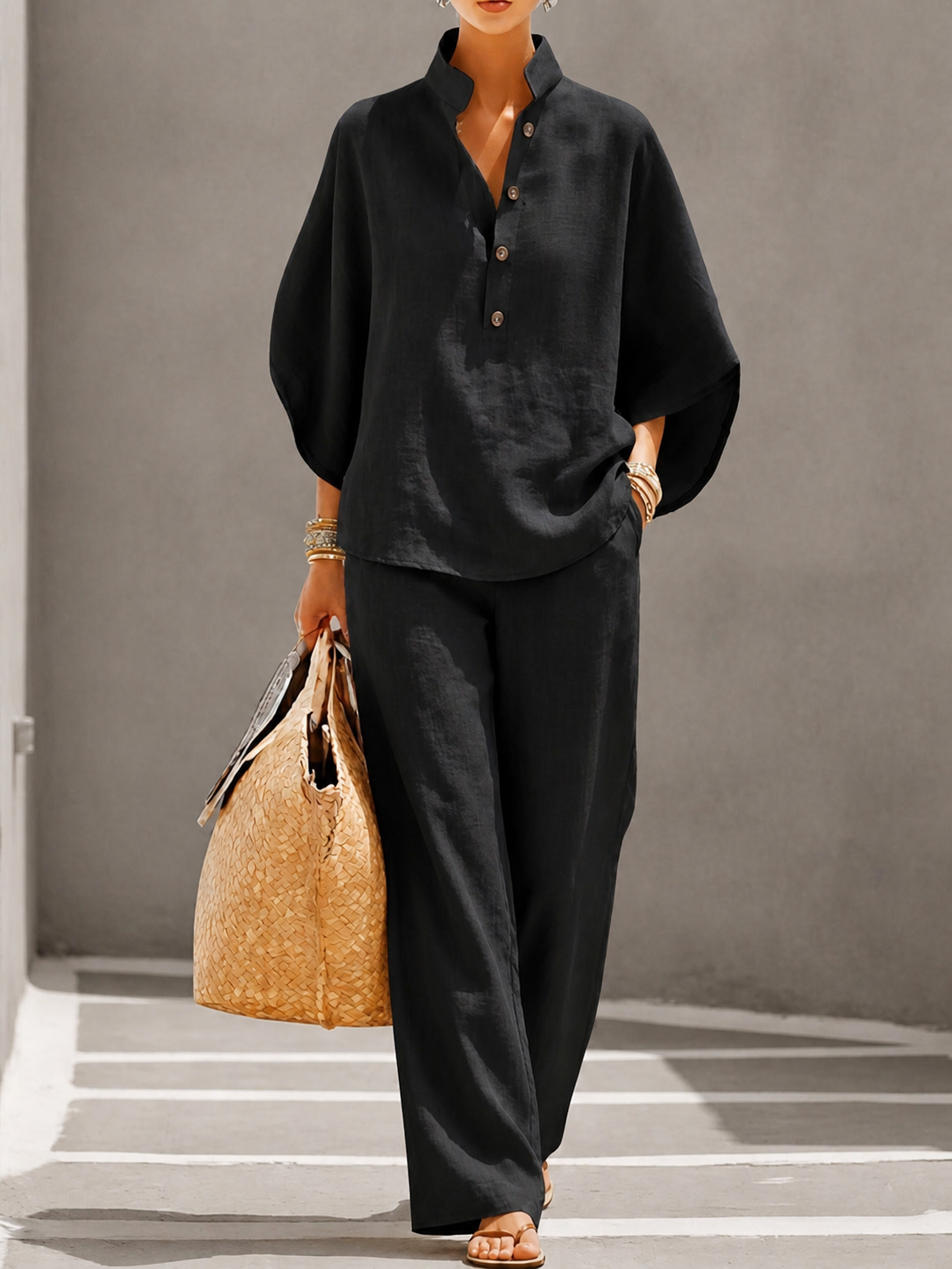 Corvina | Relaxed Button Front Two Piece Set