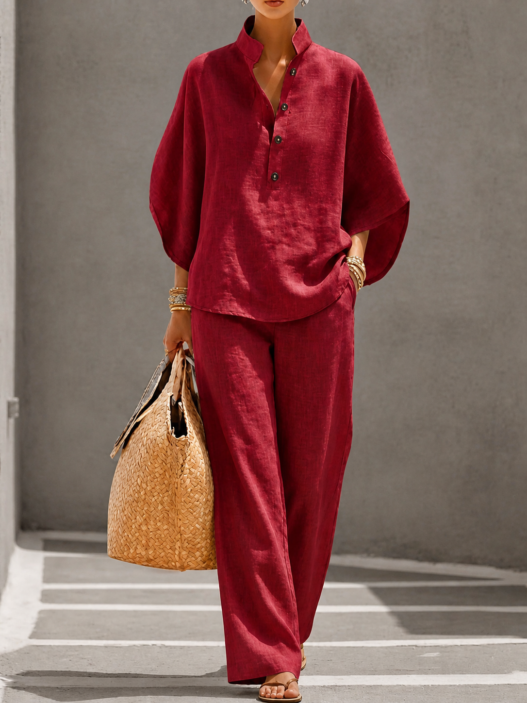 Corvina | Relaxed Button Front Two Piece Set