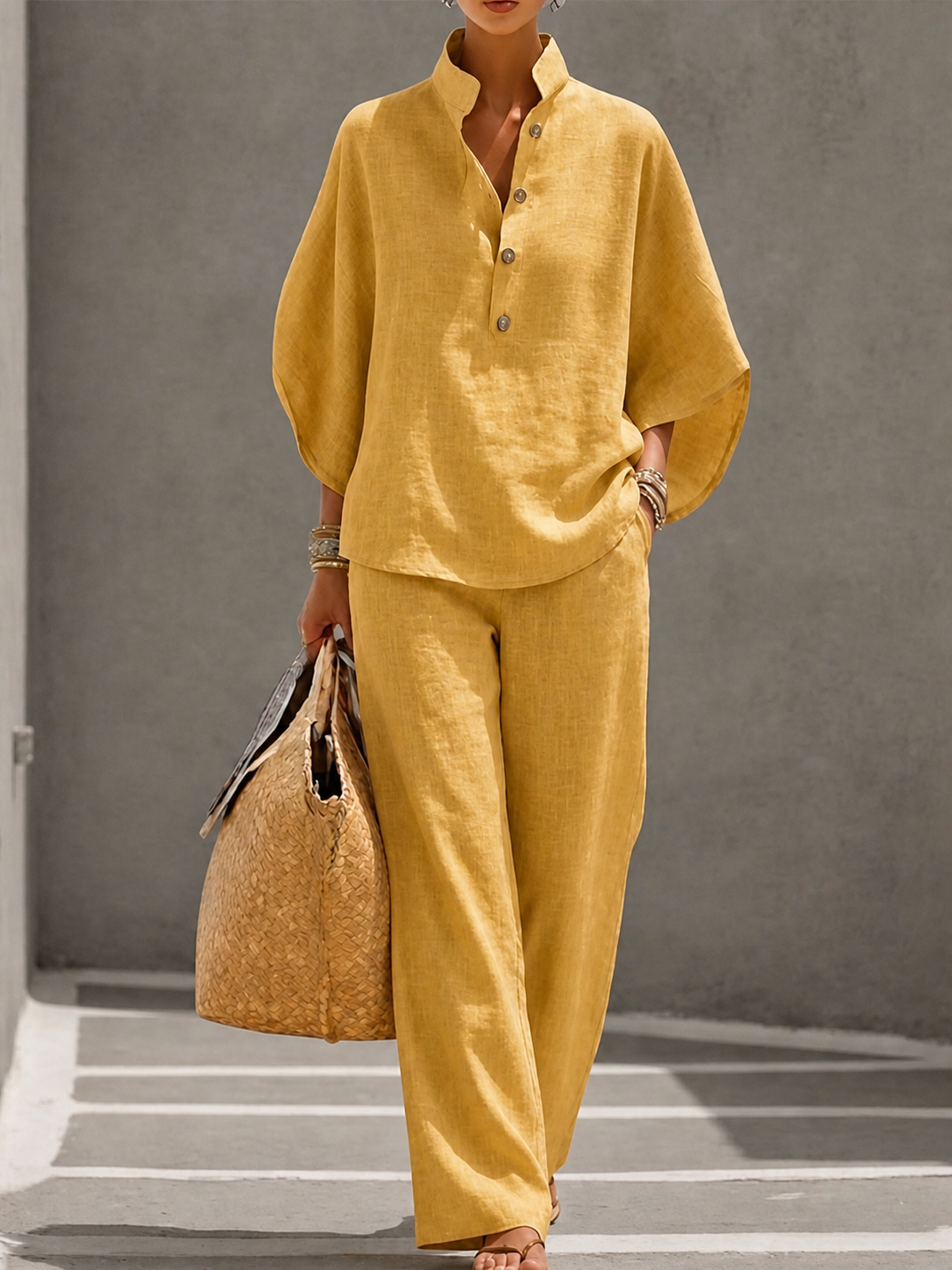 Corvina | Relaxed Button Front Two Piece Set