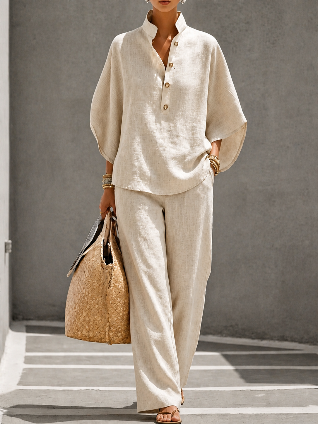 Corvina | Relaxed Button Front Two Piece Set