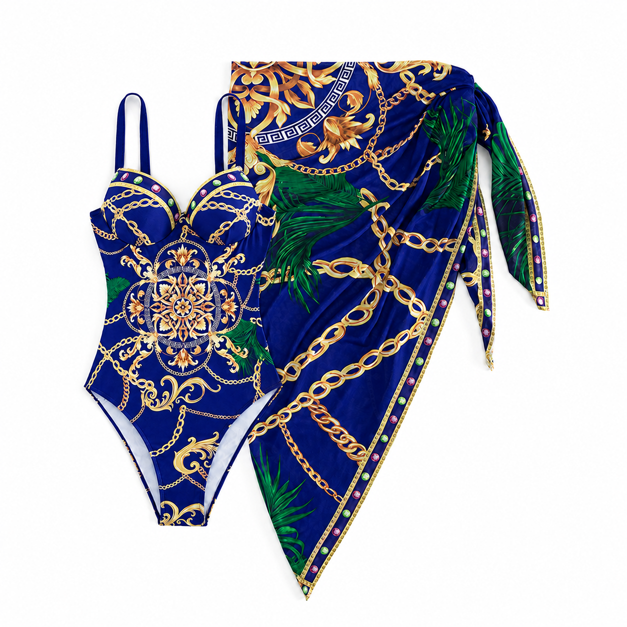 Aurette | Resort Swimsuit And Sarong Set