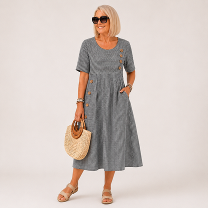 Tansy | Button Accent Everyday Dress