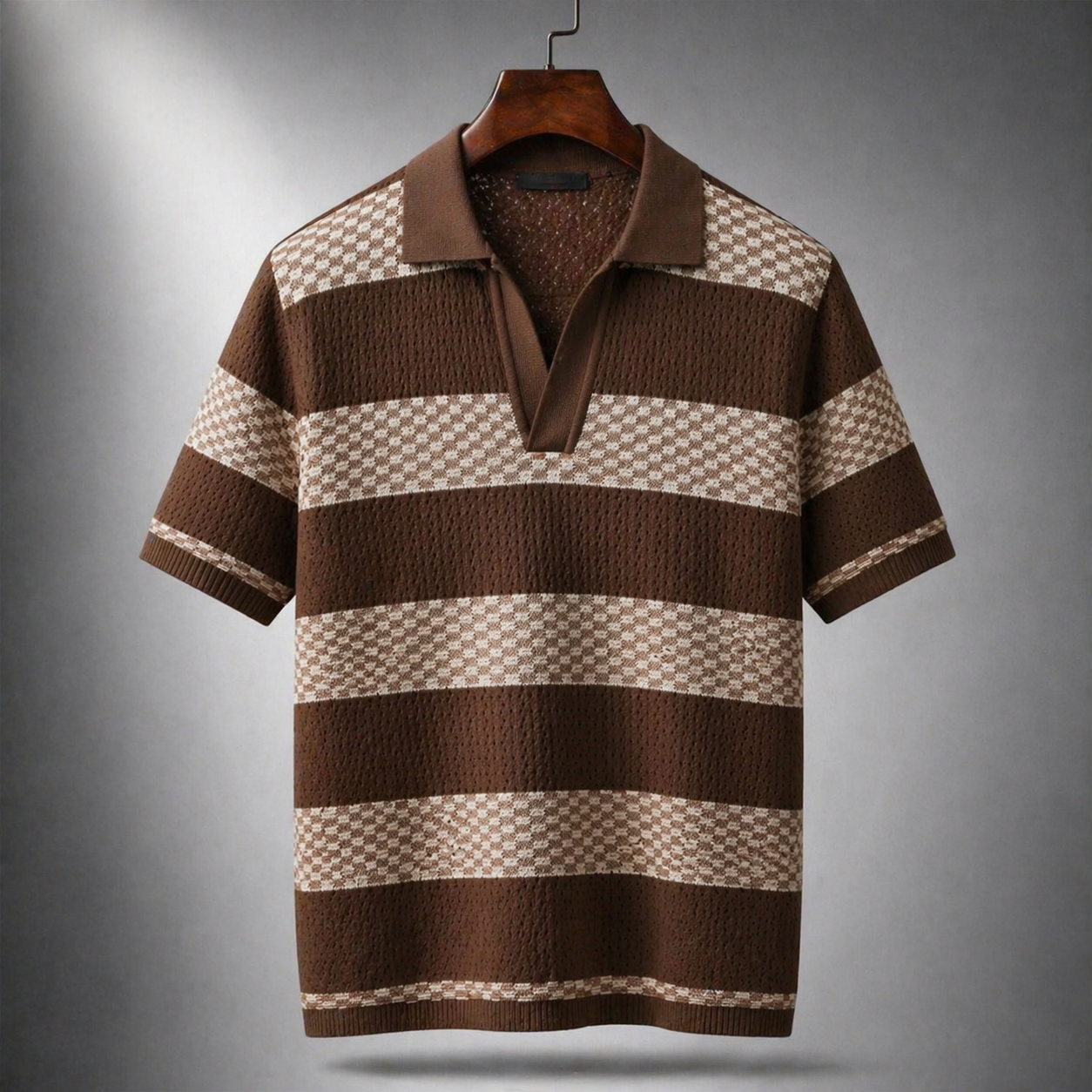 Bastien | Breathable Patterned Collar Polo Shirt