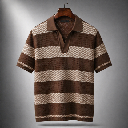 Bastien | Breathable Patterned Collar Polo Shirt