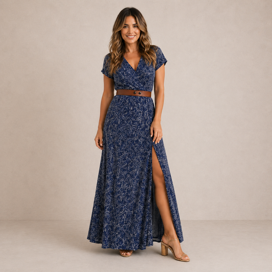 Vionette | Flowing V Neck Occasion Dress