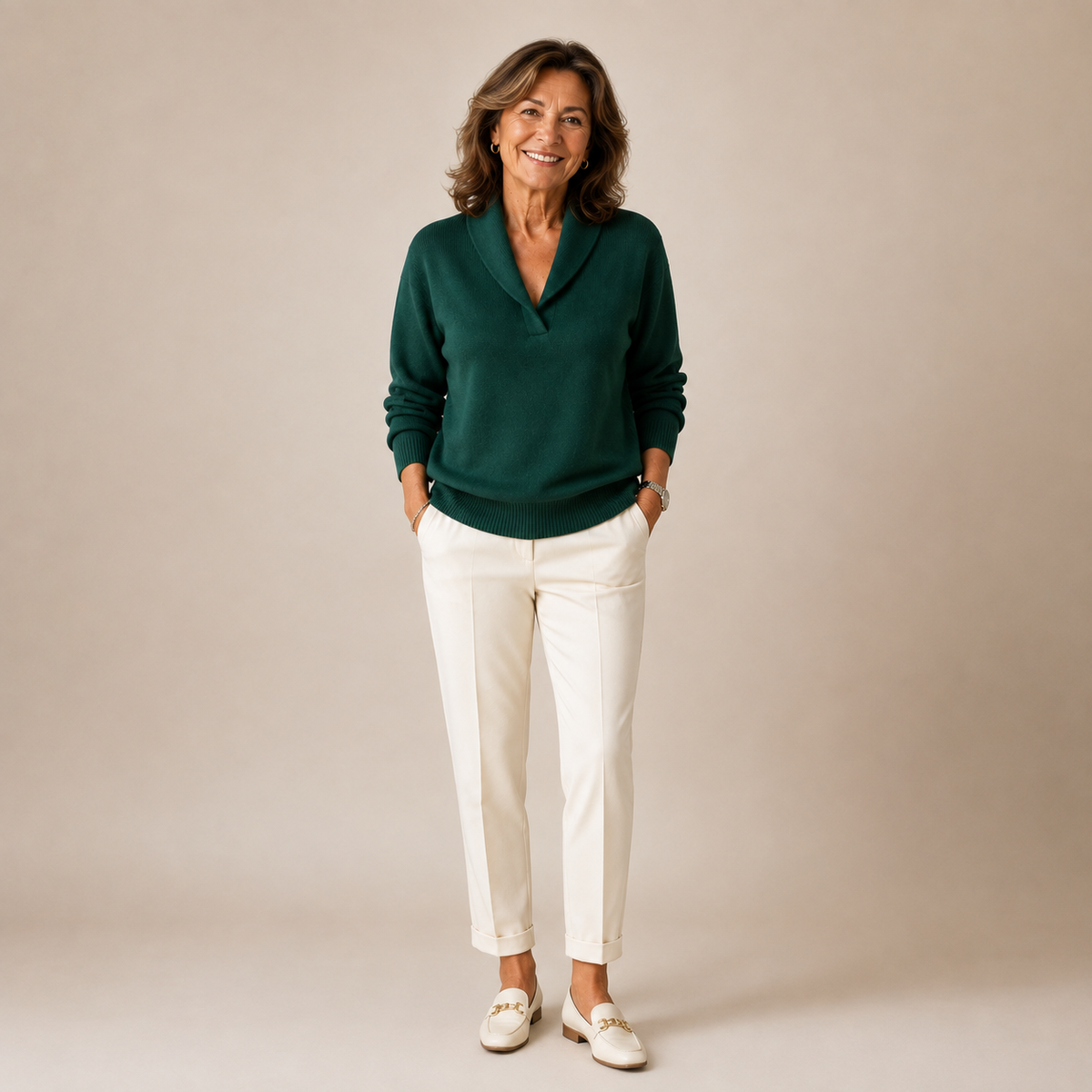 Etheline | Soft V Neck Collar Sweater