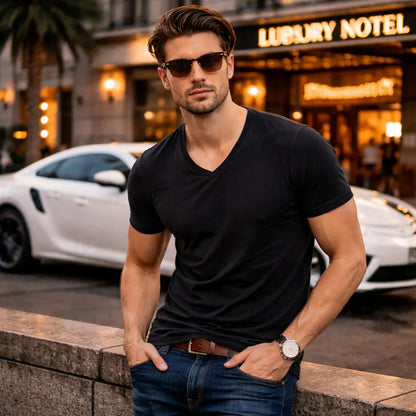 Tanner | Relaxed Fit V Neck T Shirt